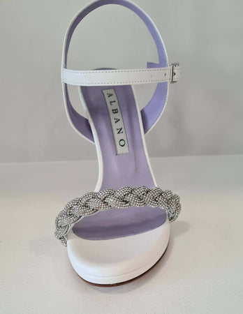 Albano Sandalo Cerimonia Con Strass Nuova Collezione Con Tacco 11 Cm