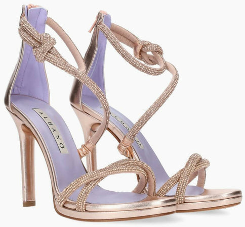 Albano Sandalo Donna Da Cerimonia Con Tacco 10,5 Cm in Pelle Nuova Collezione