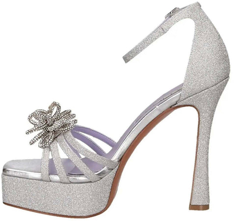 Albano Sandalo Donna Elegante Con Fiore in Strass Nuova Collezione Tacco 12 Cm