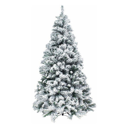 Albero di natale Slim innevato "Kettinson" in PVC + Flock Bianco per dimensioni ridotte
