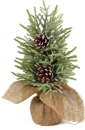 Albero di Natale in PVC con sacco in juta e pigne per decorazioni natalizie h 40 cm Casa e cucina/Decorazioni per interni/Addobbi e decorazioni per ricorrenze/Decorazioni natalizie/Alberi di natale artificiali MagiediNatale.it - Altamura, Commerciovirtuoso.it
