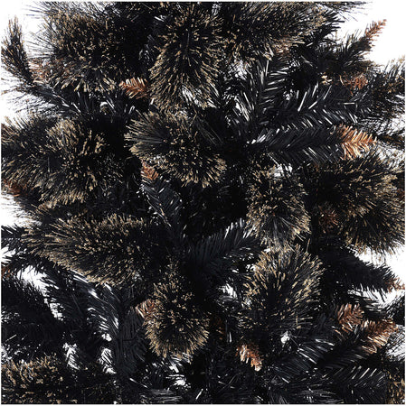 Albero di Natale Slim Nero con punte Glitter Oro in PP Effetto aghi di Pino h 180 cm Casa e cucina/Decorazioni per interni/Addobbi e decorazioni per ricorrenze/Decorazioni natalizie/Alberi di natale artificiali MagiediNatale.it - Altamura, Commerciovirtuoso.it