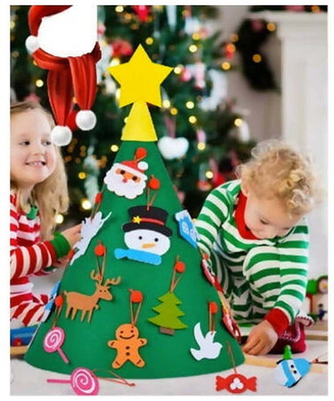 Albero in Feltro 3 D 63 X 45 Cm Con 15 Decorazioni Albero Decorazione Natalizia Mood