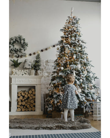 Albero di Natale innevato "Oslo" con big led in PE + PVC + Flock