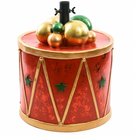Base per albero di natale tamburo in poliresina per decorazioni natalizie