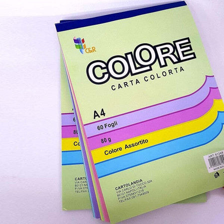Album-Block-Notes-60-Fogli-Carta-Colorata-Colori-A4-Album-Fogli-Scuola-Ufficio