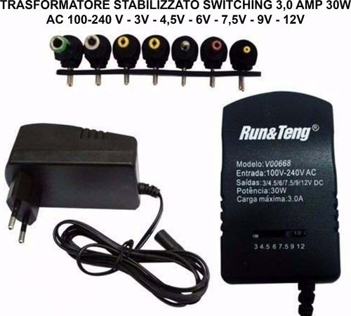 ALIMENTATORE 3A 30W TRASFORMATORE STABILIZZATO SWITCHING REGOLABILE UNIVERSALE Elettronica/Informatica/Accessori/Accessori per PC portatili/Caricabatterie e docking station/Caricatori e alimentatori Trade Shop italia - Napoli, Commerciovirtuoso.it