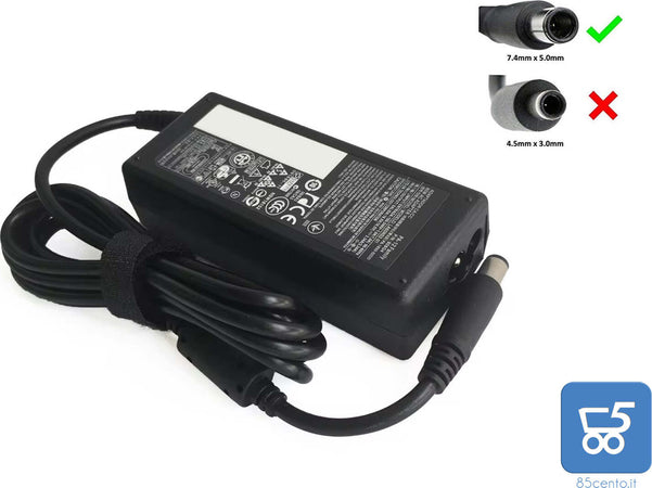 Alimentatore originale DELL 65 W 19,5 V 3,34 A connettore 7,4x5,0 mm per laptop USATO