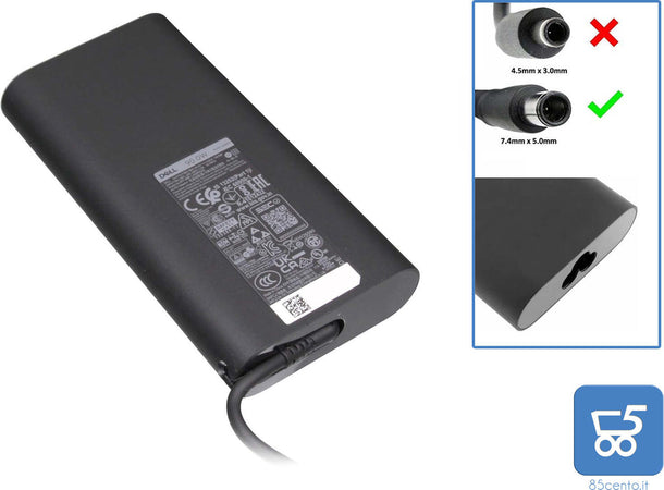 Alimentatore originale DELL 90W 19,5V 4,62A LA90NM130 per laptop connettore tondo 7,4x5mm Usato