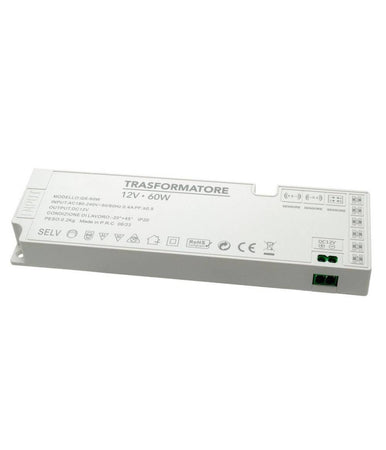 Alimentatore Slim 60w Trasformatore Corrente 12v Strisce Luci Led Sensori Qs-60w