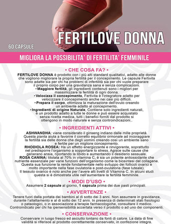 Aloha Fertilove Integratore Per La Fertilità Donna Gravidanza 100% Naturale Rodiola Velocizza Il Concepimento Salute e cura della persona/Vitamine minerali e integratori/Antiossidanti/Miscele Beauty Fashion Store - Palermo, Commerciovirtuoso.it