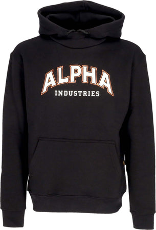 ALPHA-INDUSTRIES-Felpa-Cappuccio-Uomo-College-Hoodie-Black-da-uomo