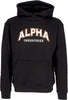 ALPHA-INDUSTRIES-Felpa-Cappuccio-Uomo-College-Hoodie-Black-da-uomo