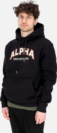 ALPHA-INDUSTRIES-Felpa-Cappuccio-Uomo-College-Hoodie-Black-da-uomo