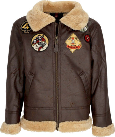 ALPHA-INDUSTRIES-Giubbotto-Uomo-B3-Fl-Custom-Brown-da-uomo