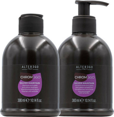 Alterego Chromego Silver Maintain Shampoo Anti-giallo 300 Ml + Conditioner Anti-giallo 300 Ml. Bellezza/Cura dei capelli/Colore/Correttori colore Me.Dis. - Peschiera Borromeo, Commerciovirtuoso.it
