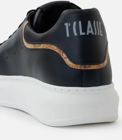 Alviero Martini Sneakers Uomo Eco In Pelle Liscia Scarpe Da Ginnastica Prima Classe Tinta Unita Geo Classic Nuova Collezione