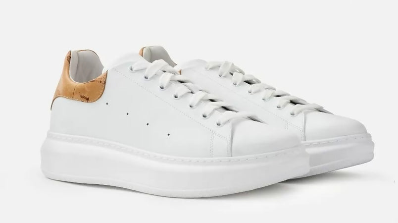 Alviero Martini Sneakers Uomo Eco In Pelle Liscia Scarpe Da Ginnastica Prima Classe Tinta Unita Geo Classic Nuova Collezione