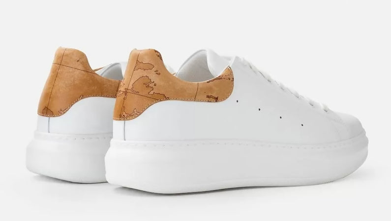 Alviero Martini Sneakers Uomo Eco In Pelle Liscia Scarpe Da Ginnastica Prima Classe Tinta Unita Geo Classic Nuova Collezione