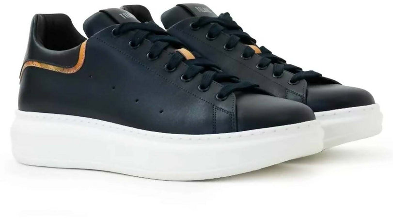 Alviero Martini Sneakers Uomo Eco In Pelle Liscia Scarpe Da Ginnastica Prima Classe Tinta Unita Geo Classic Nuova Collezione