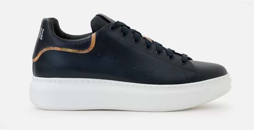 Alviero Martini Sneakers Uomo Eco In Pelle Liscia Scarpe Da Ginnastica Prima Classe Tinta Unita Geo Classic Nuova Collezione