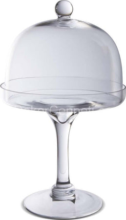 Alzata in vetro con coperchio per dolci, frutta e portate, stile elegante da h 33 cm Casa e cucina/Stoviglie/Piatti ciotole e vassoi/Piatti per servire/Alzate per dolci e frutta MagiediNatale.it - Altamura, Commerciovirtuoso.it