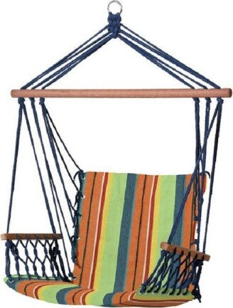 Amaca-Sedia-Sospesa-Multicolore-100x50x3-Cm-In-Tessuto-Campeggio-Giardino-69608a