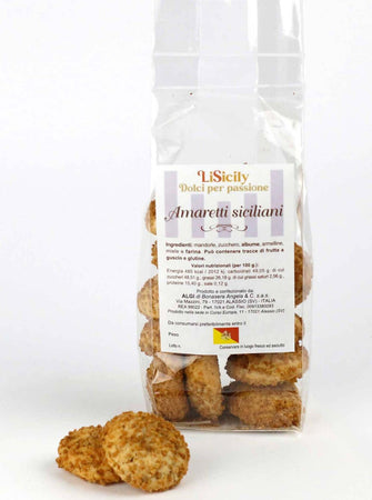 Amaretti Siciliani Artigianali Cuore Morbido e Granella Croccante 400gr. Amaretto 100% Mandorle Siciliane Di Nostra Produzione Biscotto Made In Italy Biscotti Sicilia Fatti a Mano alimentari LiSicily dolci per passione - Alassio, Commerciovirtuoso.it