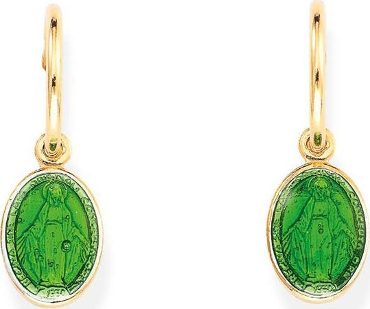 Amen-Orecchini-Madonnina-Smaltata-Verde