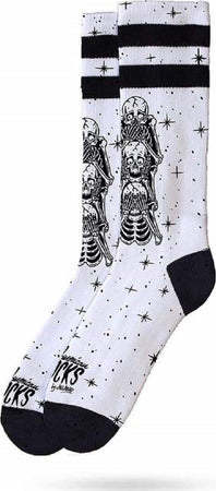 American Socks Wisemonkeys Calzini Uomo Bianchi e Neri Calzettoni Urban Fashion Mid Hight Scheletri Moda/Uomo/Abbigliamento/Calzini e calze/Calzini/Calzettoni Snotshop - Roma, Commerciovirtuoso.it