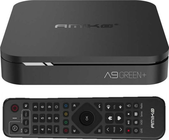 Amiko-A9-GREEN+-4K-OTT-H.265-2/16GB-Quad-Core-Android-11-Wifi-Dual-Band-Bluetooth