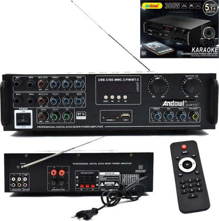 Amplificatore-300w-5.1-Bluetooth-Usb-Fm-Mp3-Funzione-Karaoke-Telecomando-Q-gf777