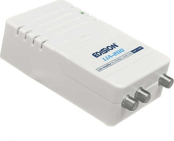 Amplificatore-Antenna-TV-di-linea-da-interno-24dB-UHF-VHF-con-filtro-5G-LTE-1-Ingresso-/-2-Uscite-EDISION-LIA-200