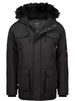 Anapurna-Norway-Parka-Uomo-Con-Cappuccio-Eco-Piumino-Imbottito-Tinta-Unita-Zip-E-Tasche-Collo-Eco-pelliccia-Rimovibile
