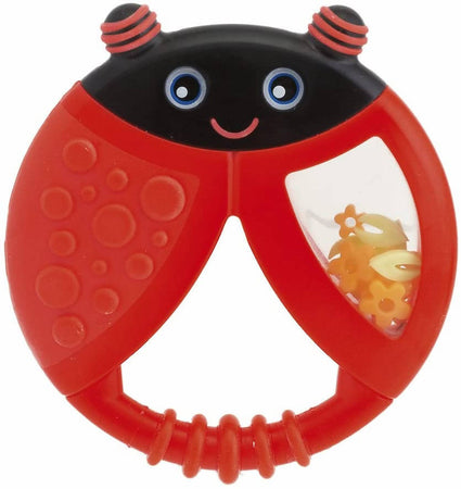 Anello Da Dentizione Massaggiagengive Chicco Coccinella Funny Relax Con Sonagli +6 Mesi Manici Ergonomici