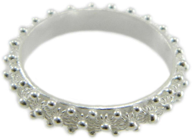Anello Donna 1 Giro Fede Filigrana Sarda In Argento 925 Gioiello Sardegna Lavorazione Nido D'ape 1 Giro