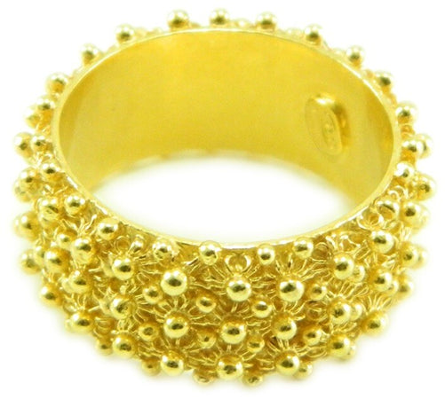 Anello 3 giri fede filigrana sarda in argento 925 dorato Gioiello Sardegna