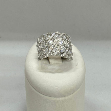 Anello Donna A Fascia In Argento 925 Con Zirconi Dom97ab