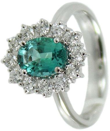 Anello Donna Classico Mirco Visconti In Oro Bianco Con Smeraldo Colombiano E Diamanti