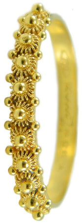 Fede sarda anello filigrana a una fila nido d'ape in oro giallo 18 kt GIOIELLO SARDEGNA