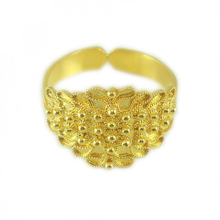 Fede sarda anello filigrana campidanese a tre file di pallini oro giallo 18 kt Gioiello Sardegna