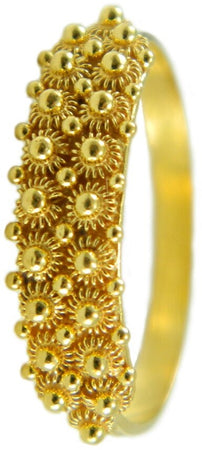 Fede sarda anello filigrana sarda a due file nido d'ape in oro giallo 18 kt GIOIELLO SARDEGNA