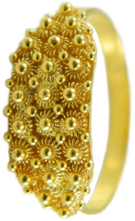 Fede sarda anello filigrana sarda a tre file nido d'ape in oro giallo 18 kt GIOIELLO SARDEGNA