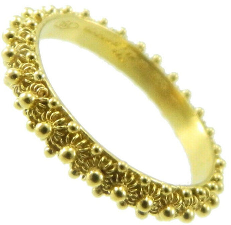 Anello Donna Fede Sarda Filigrana Oro Giallo 18 Kt Giro Completo 1 Fila Peso 2-3 Grammi Giro Un Filo