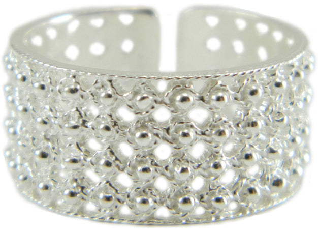Anello fede sarda in argento a pallini traforata