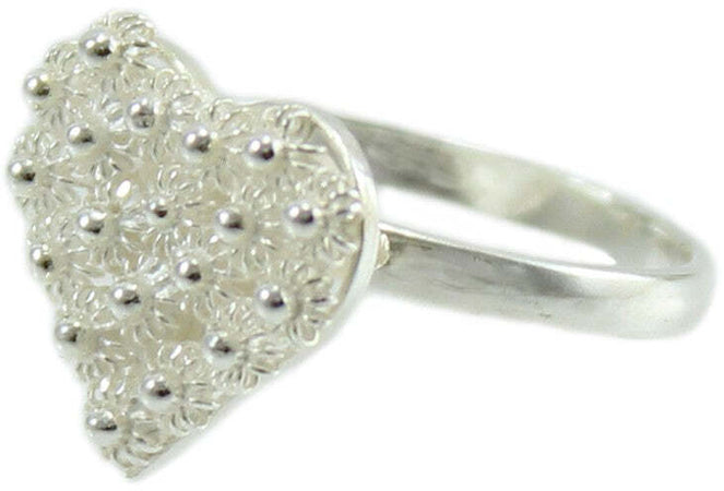 Anello donna filigrana sarda in argento cuore a nido d'ape