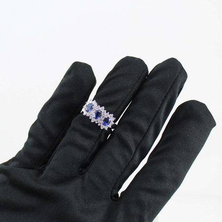 Anello Donna Mirco Visconti In Oro Bianco Zaffiri E Diamanti