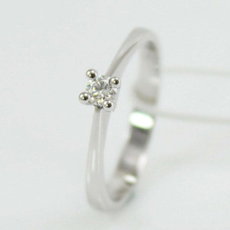 Anello donna solitario Mirco Visconti oro bianco con diamante 0.12 kt
