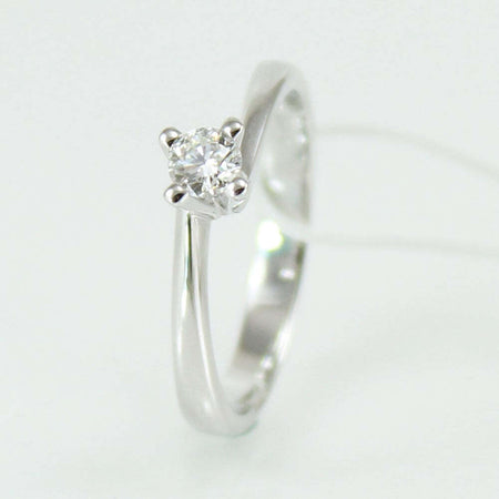 Anello donna solitario Mirco Visconti oro bianco con diamante 0.23 kt