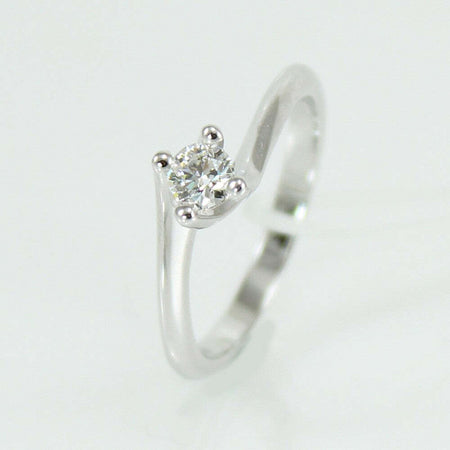 Anello donna solitario Mirco Visconti oro bianco con diamante 0.28 kt